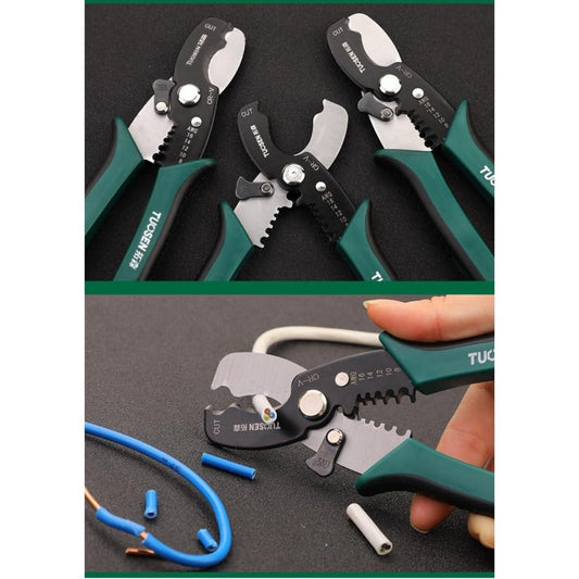 8" Wire Strippers Crimpers Cutter Pliers Multi-Function Hand Tool